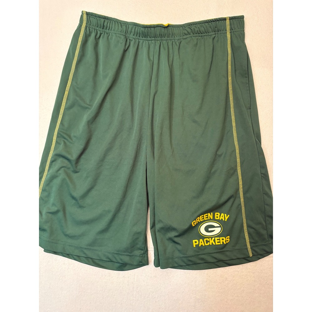 NFL Team Apparel Green Bay Packers TX3 Cool Athletic Shorts Green Mens Large